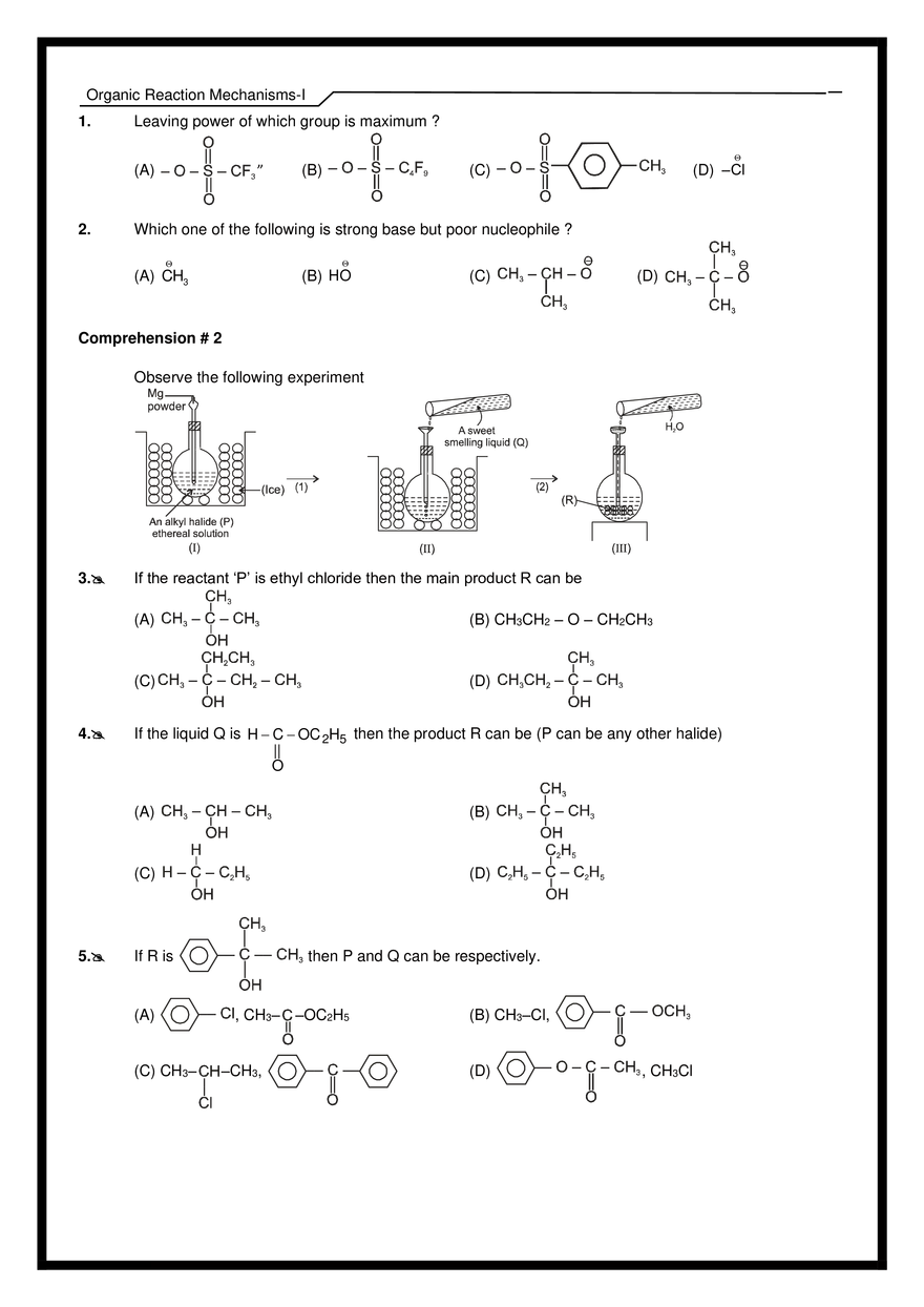Organic Reaction Mechanisms-I Exercises - Page 3