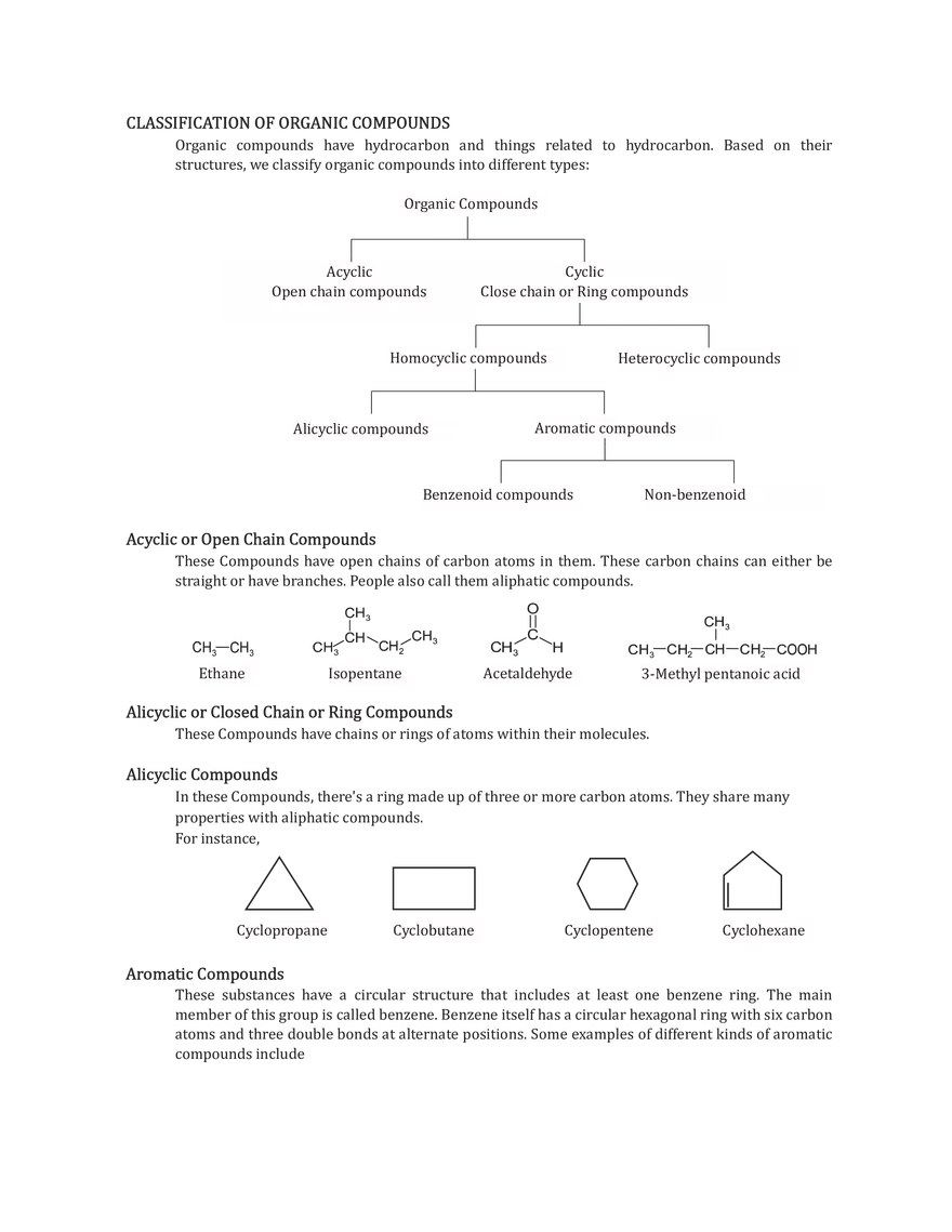 Classification of Organic Compounds - Page 1