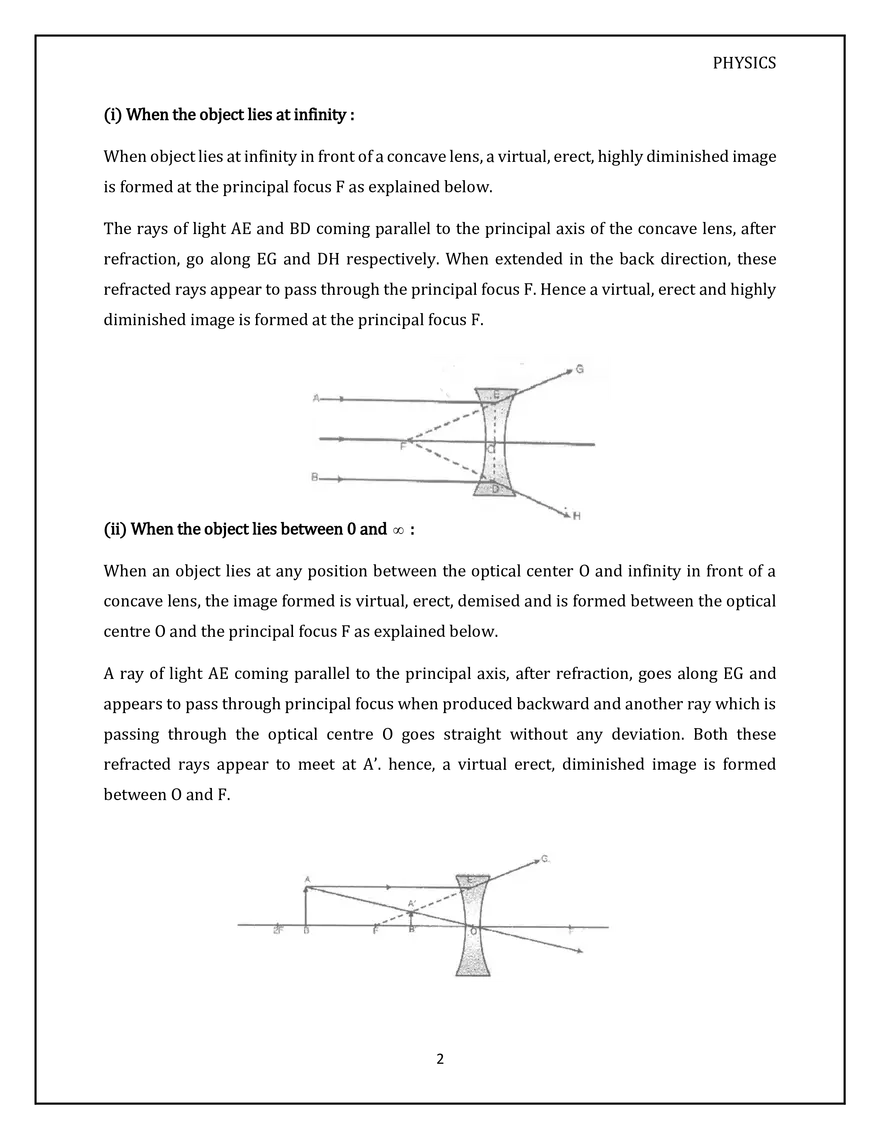 Image Formation by Concave Lens - Page 2