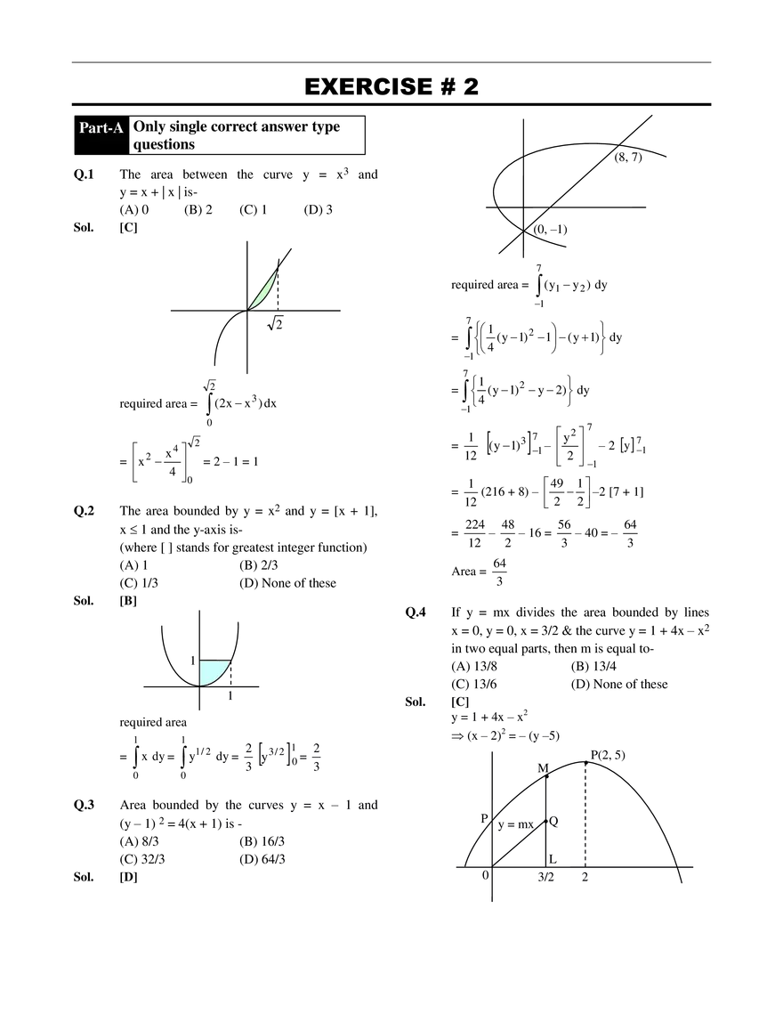 Area Under the Curve Exercise # 2 - Page 1