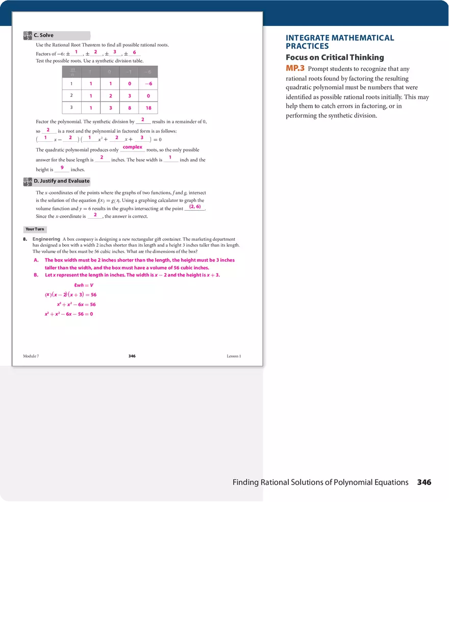 7.1 Finding Rational Solutions of Polynomial Equations - Page 8