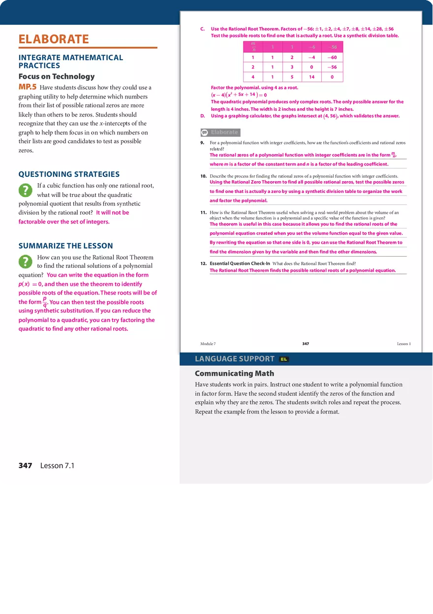 7.1 Finding Rational Solutions of Polynomial Equations - Page 9