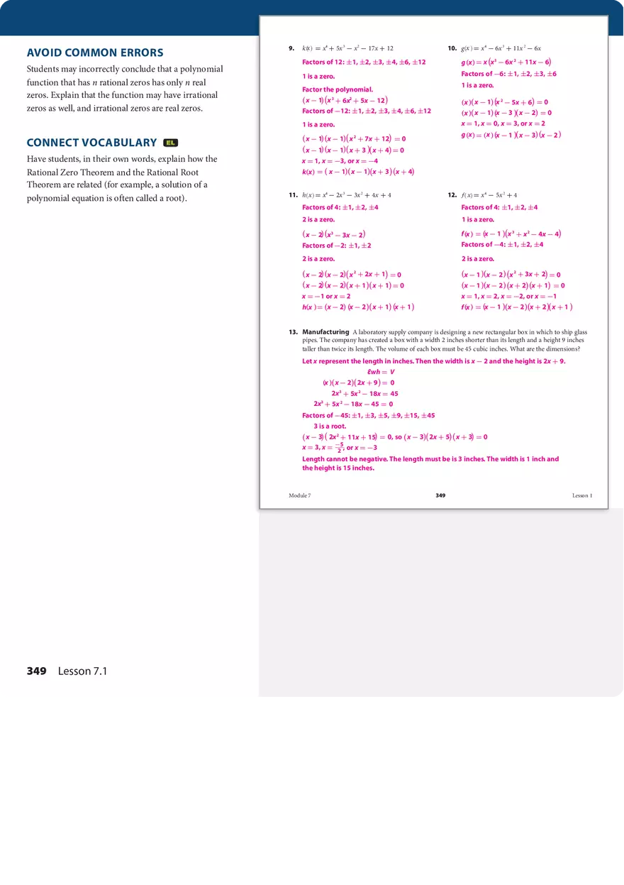 7.1 Finding Rational Solutions of Polynomial Equations - Page 11