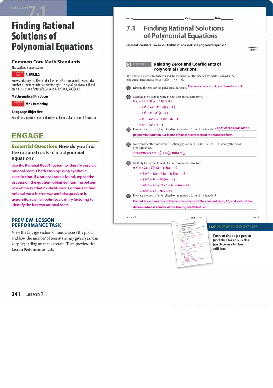 7.1 Finding Rational Solutions of Polynomial Equations - Page 1