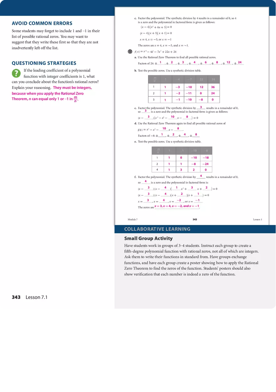 7.1 Finding Rational Solutions of Polynomial Equations - Page 5