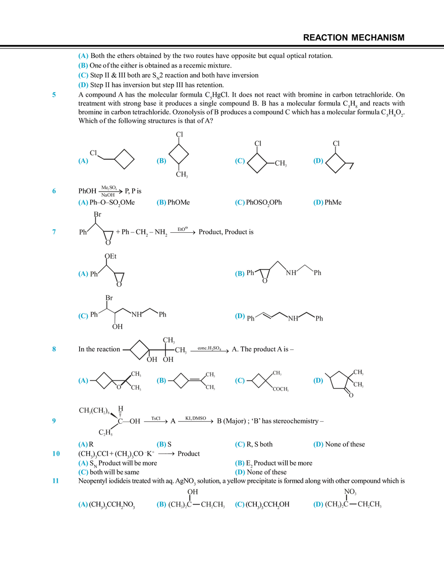Reaction Mechanism Mock Test - Page 2