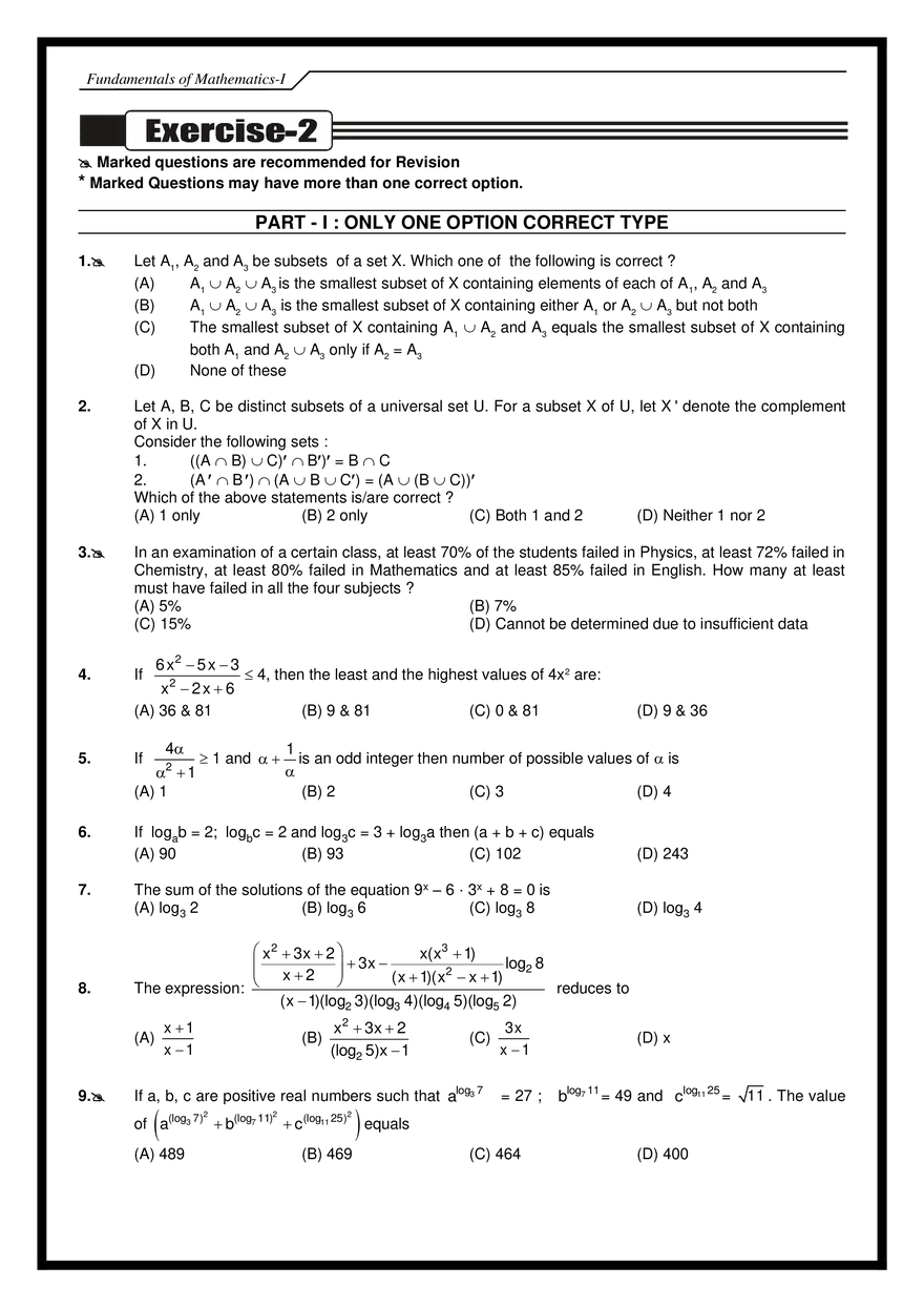 Fundamentals of Mathematics Exercises - Page 21