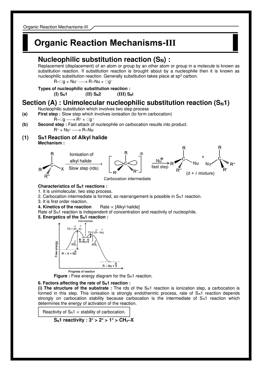 Organic Reaction Mechanisms-III - Page 1