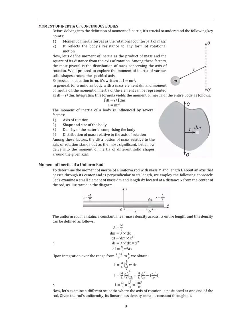 Moment of Inertia of Continious Bodies - Page 1