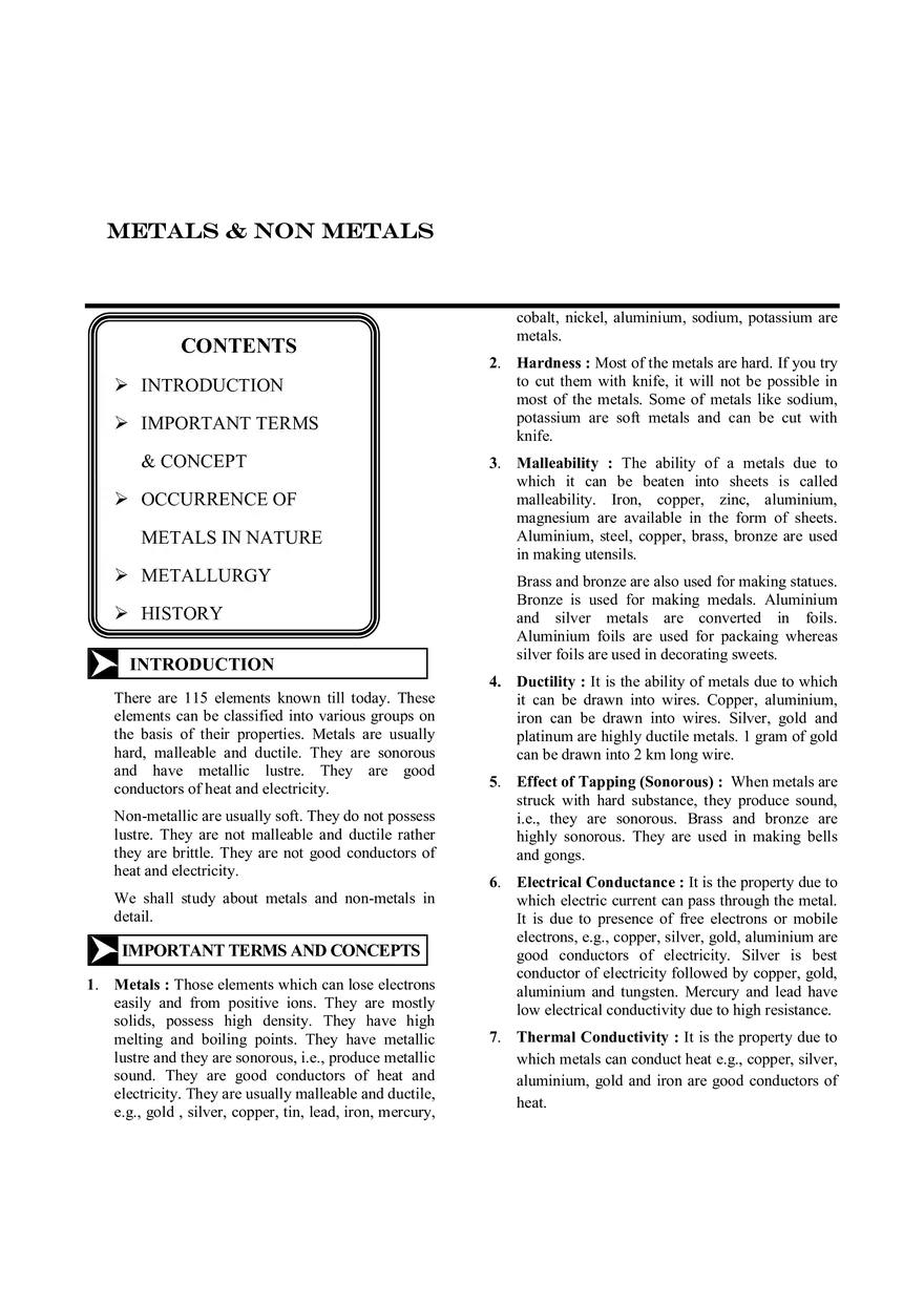 Metals & Non Metals - Page 1
