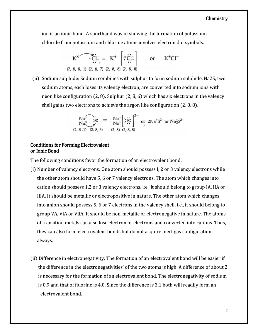 Ionic or Electrovalent Bond - Page 2
