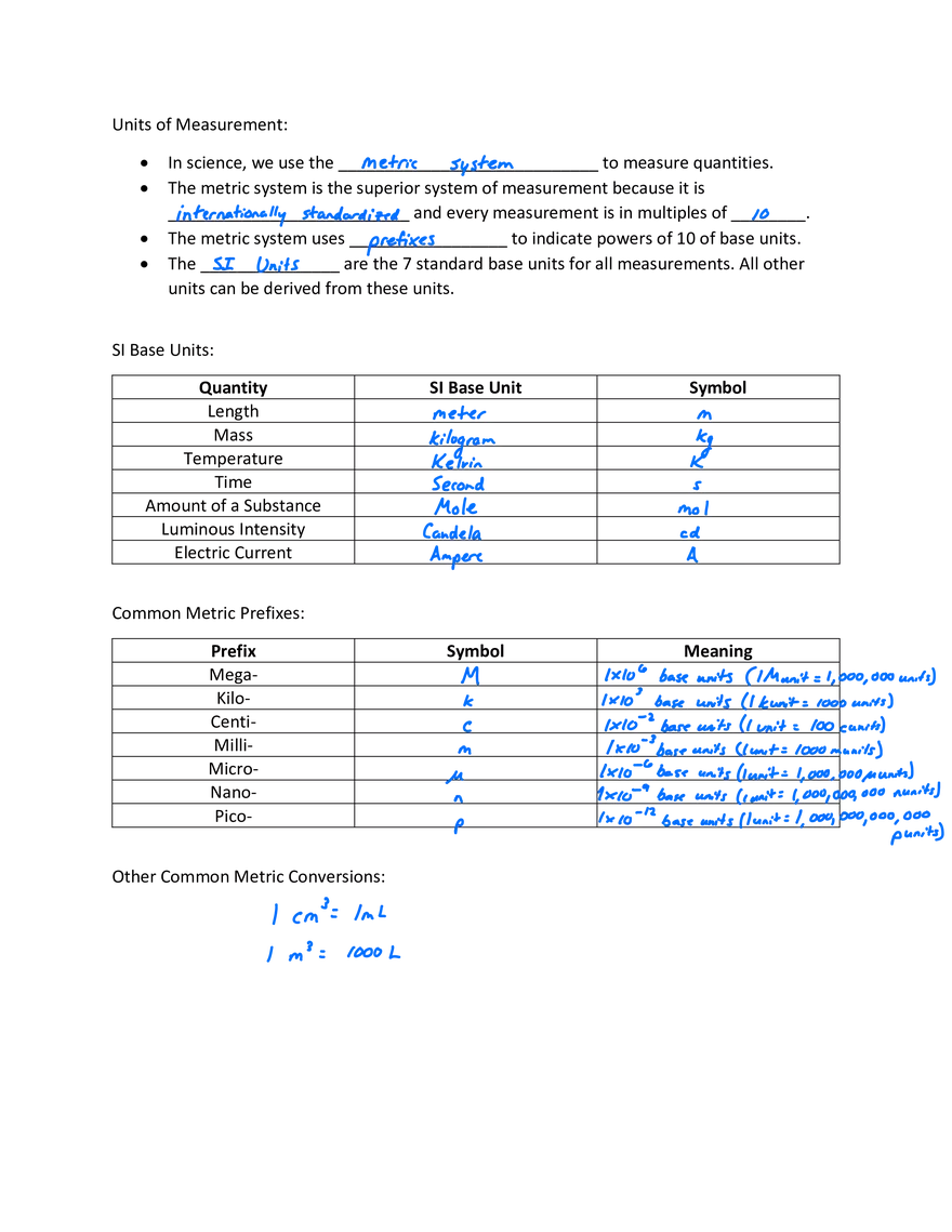 KEY- Unit 1 Notes Handouts - Page 10