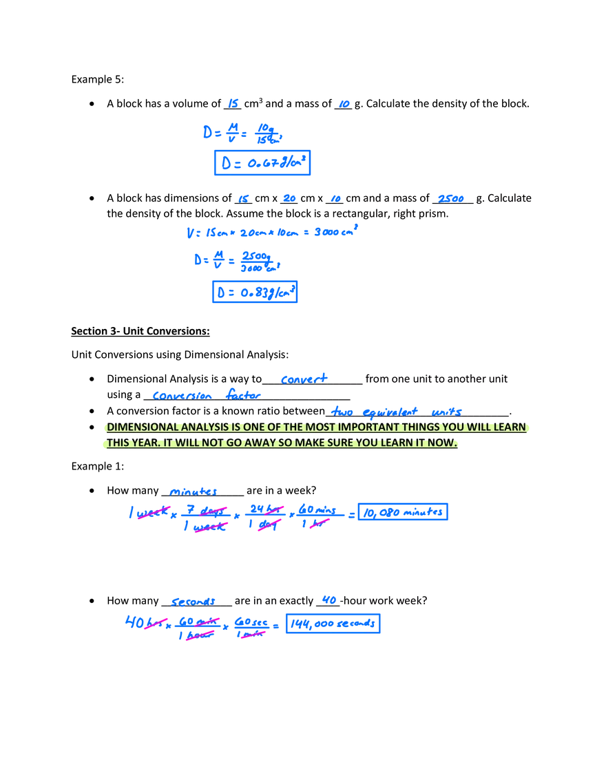 KEY- Unit 1 Notes Handouts - Page 12