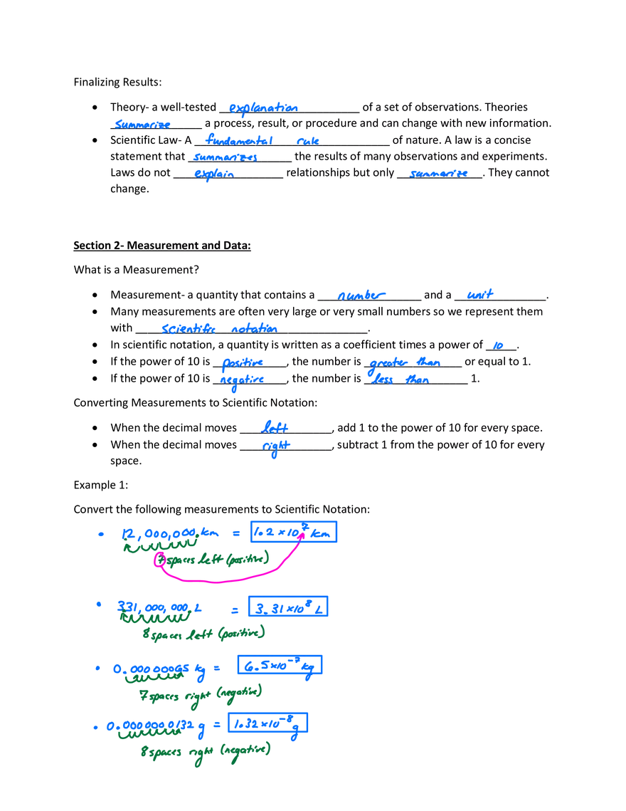 KEY- Unit 1 Notes Handouts - Page 2