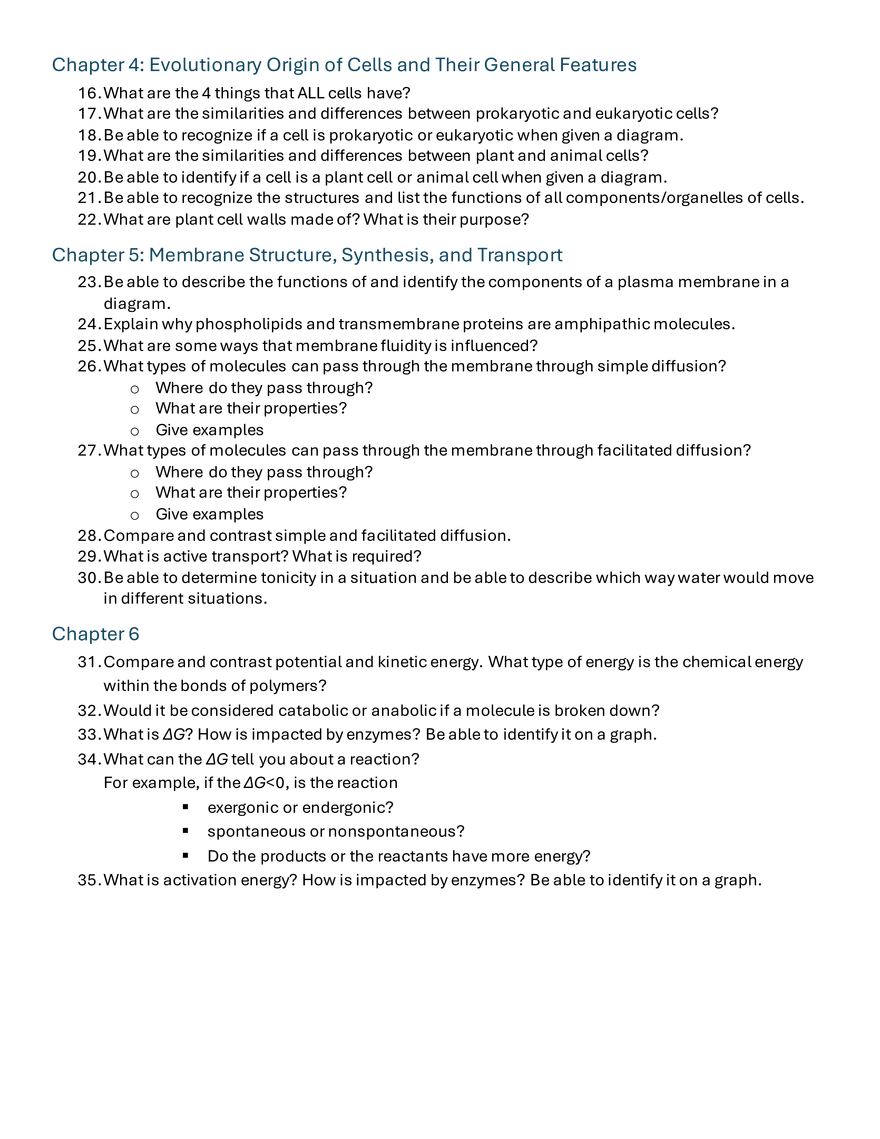 Biology Final Exam Review Fall 2024 - Page 2