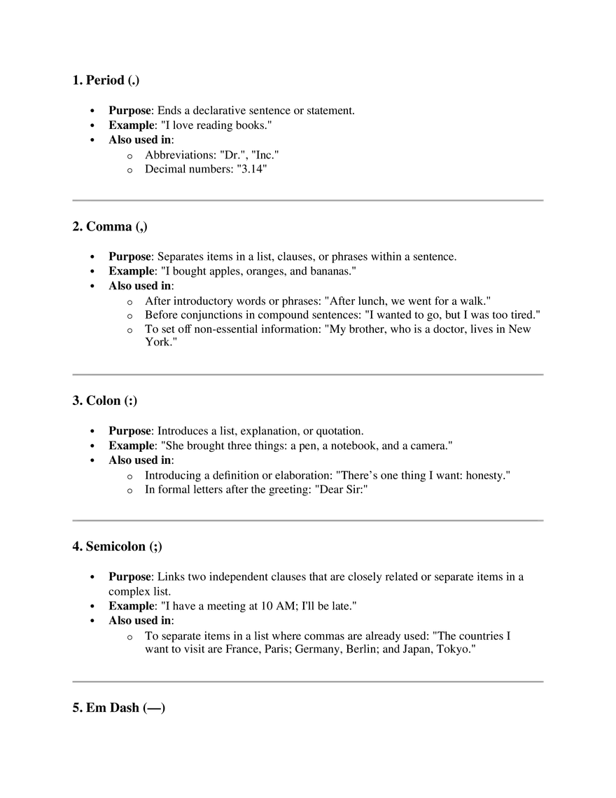 Punctuation Marks - Page 1