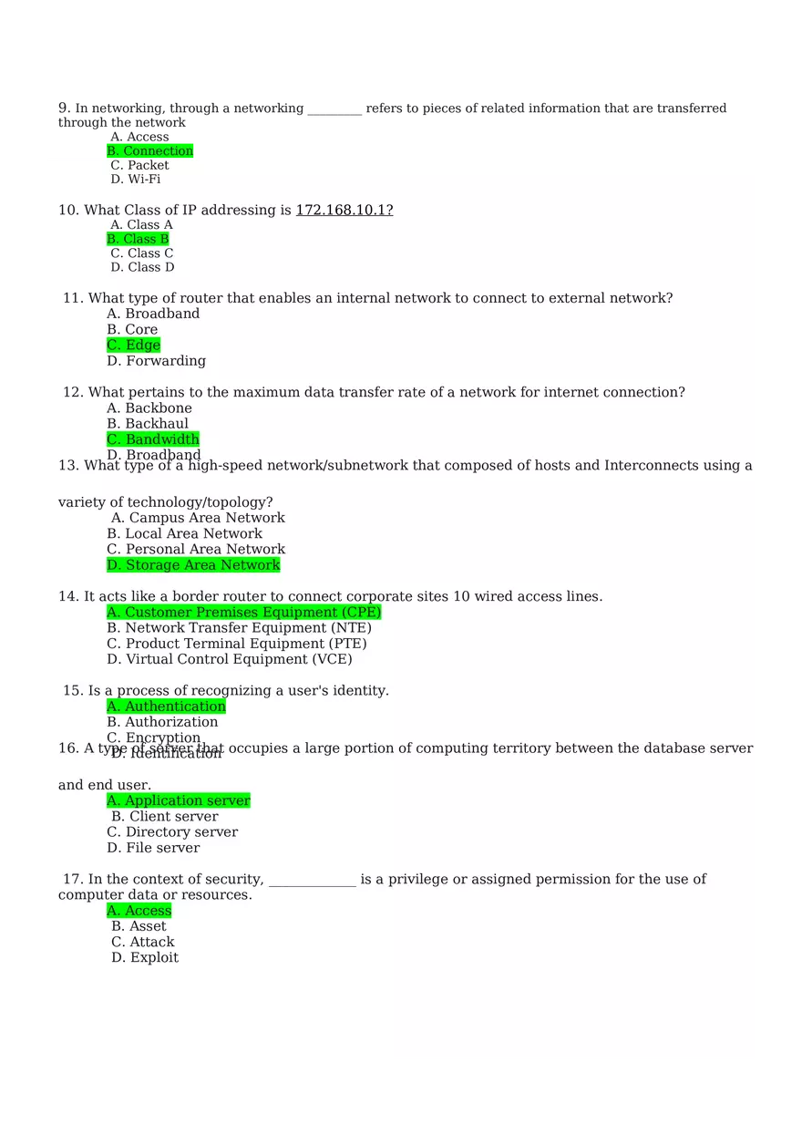 Computer Systems Servicing Written Exam  Set D - Page 2