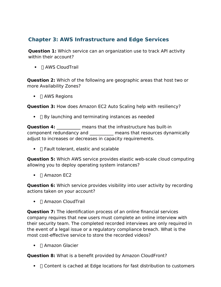 Chapter 3 AWS Infrastructure and Edge Services - Page 1