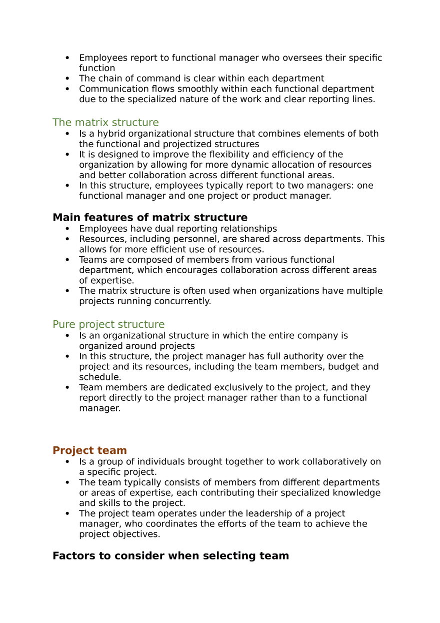 Project Management Lecture 6 Project Organization - Page 2