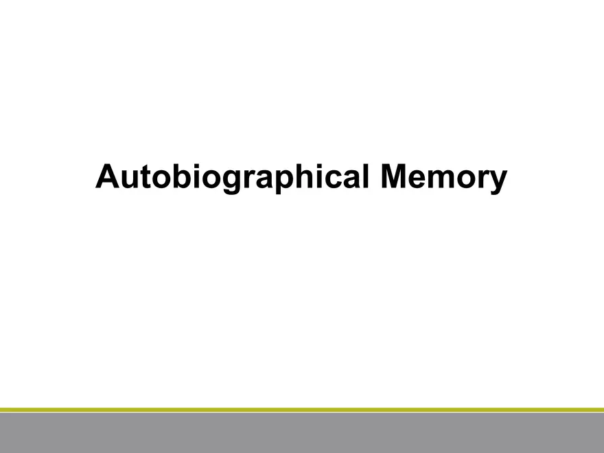 Autobiographical Memory - Page 1