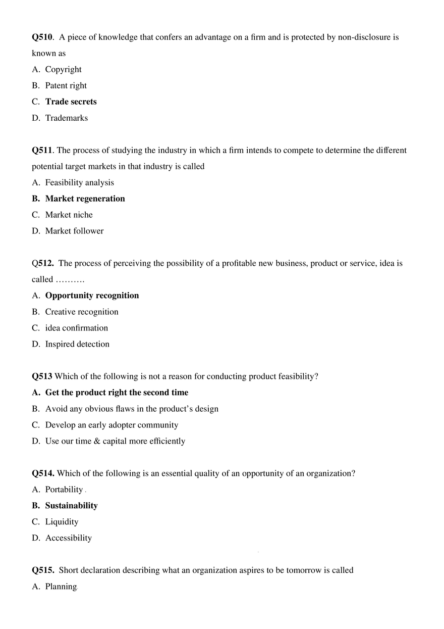 Introduction to Entrepreneurship Questions Part 11 - Page 9