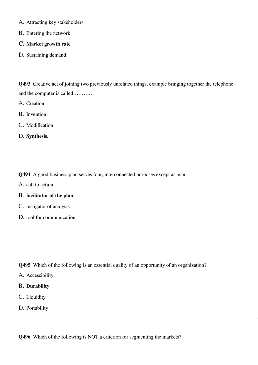 Introduction to Entrepreneurship Questions Part 11 - Page 2