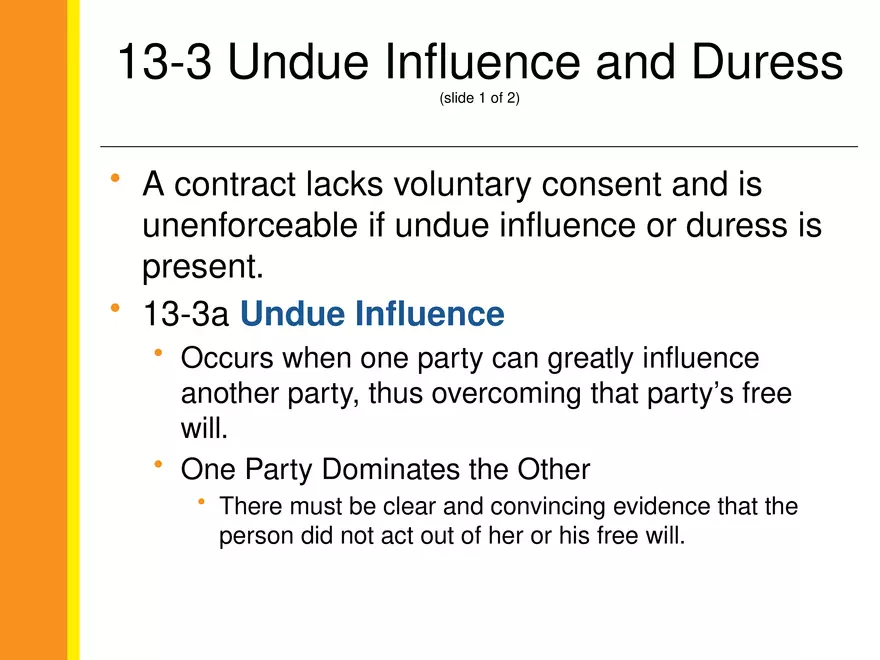 13-3 Undue Inﬂuence and Duress - Page 1