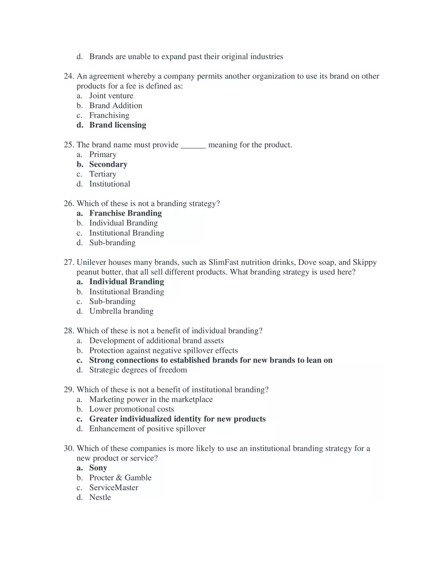 Marketing Exam 2 Study Guide - Page 4