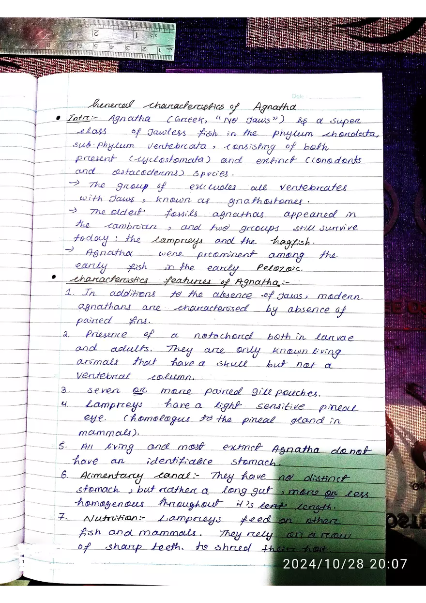 Agnatha Characteristics - Page 1