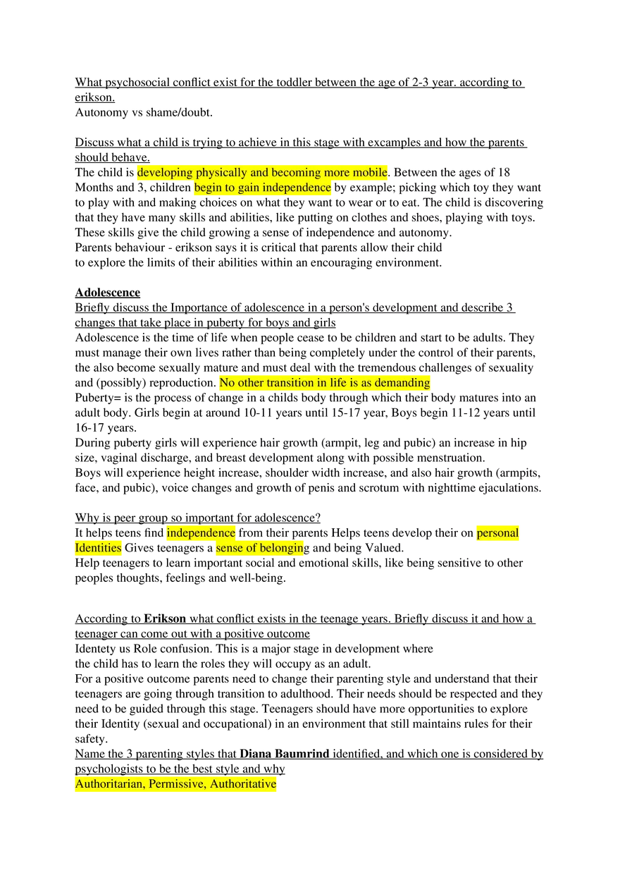 Human Growth and Development questions and Answers - Page 3