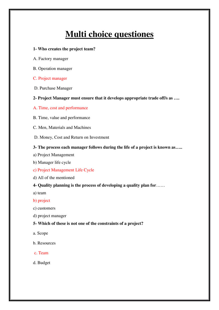 Who Creates the Project Team - Page 1