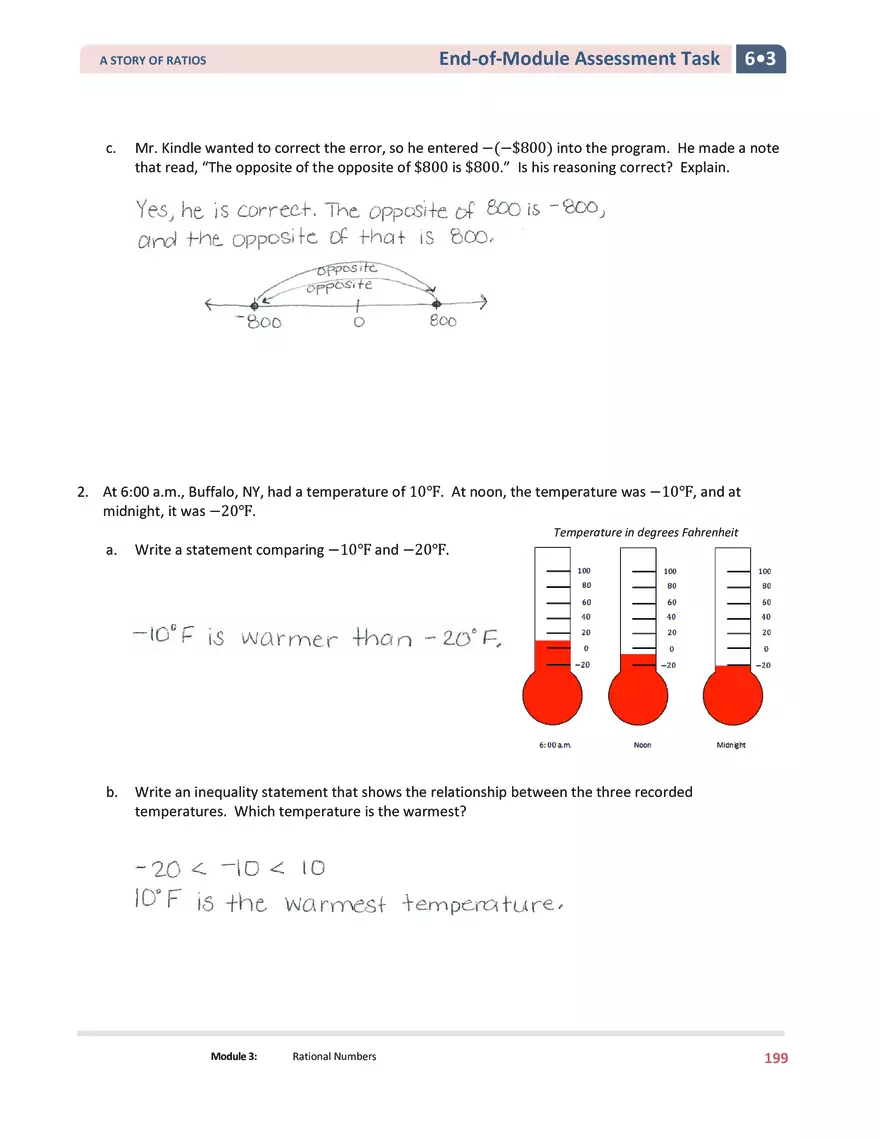 Rational Numbers End of Module Assessment Task - Page 2