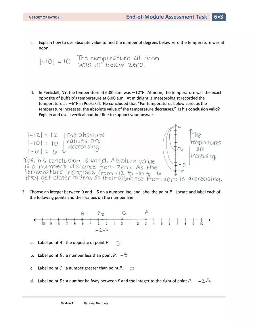 Rational Numbers End of Module Assessment Task - Page 3
