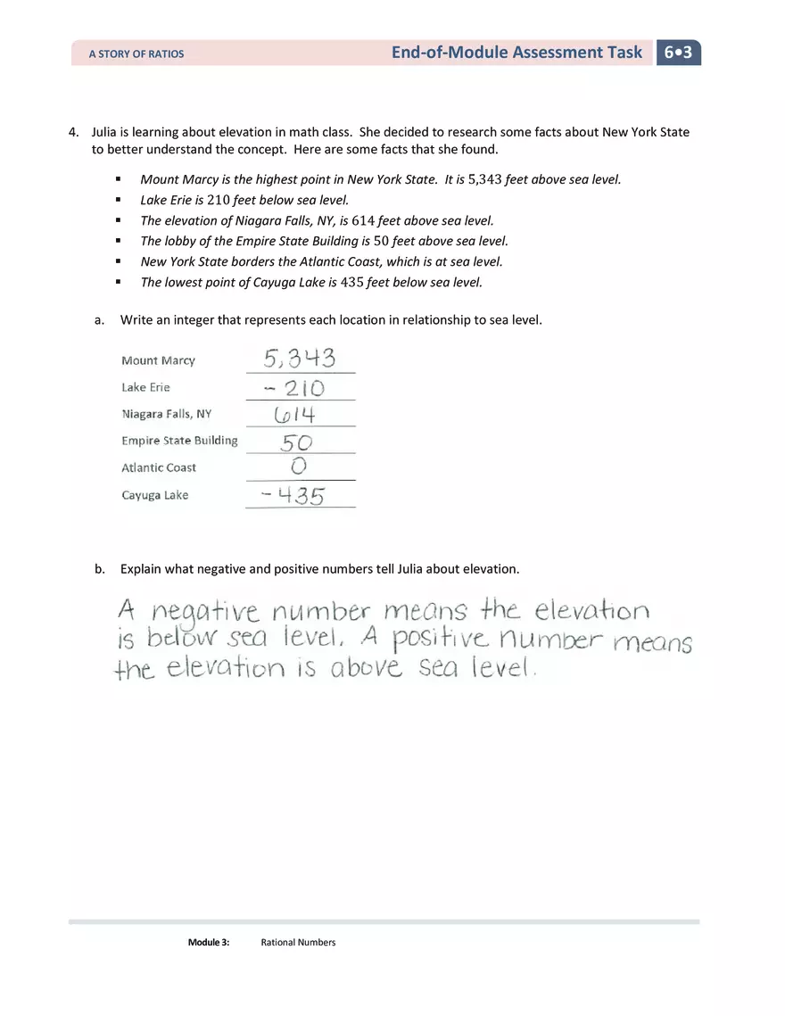 Rational Numbers End of Module Assessment Task - Page 4