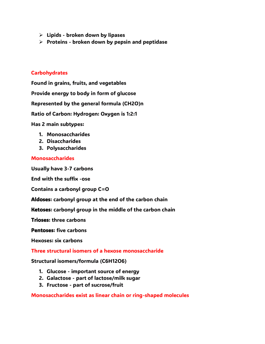 Four Major Classes of Macromolecules - Page 2