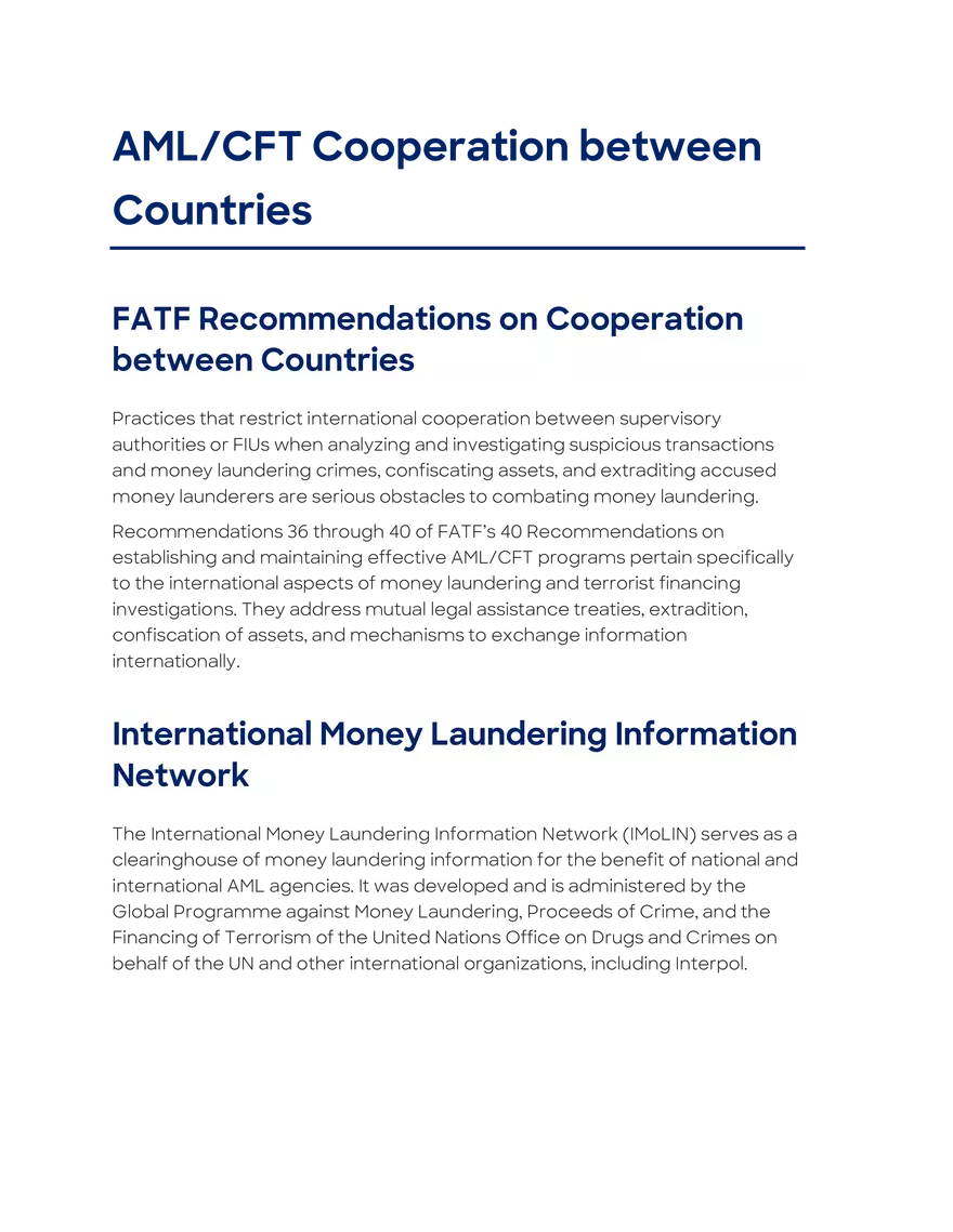 AML-CFT Cooperation between Countries - Page 1