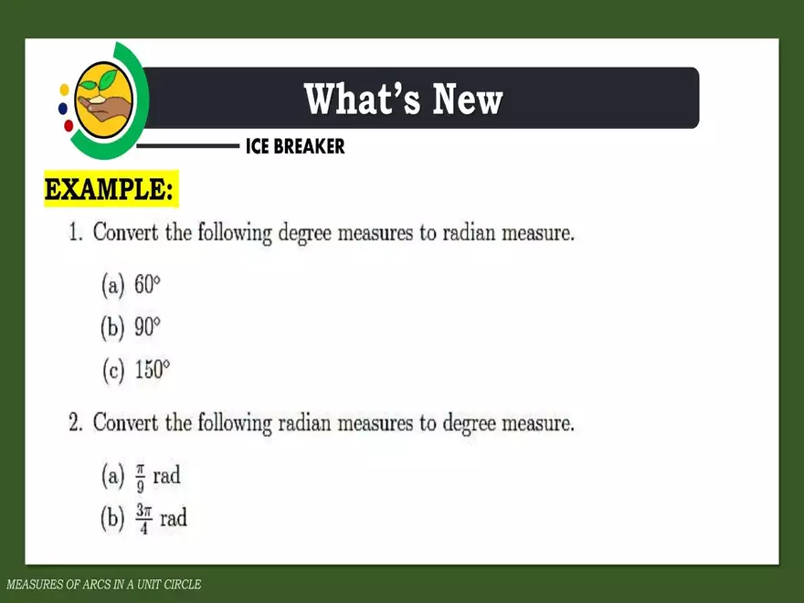 Angles in a Unit Circle - Page 8