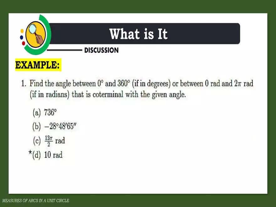 Angles in a Unit Circle - Page 10