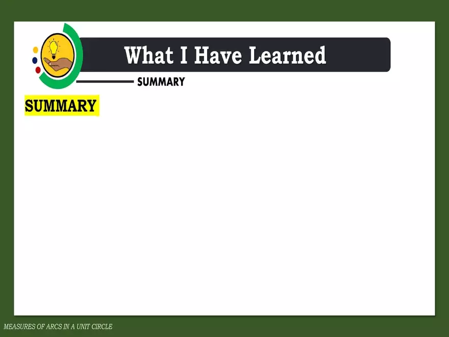 Angles in a Unit Circle - Page 18