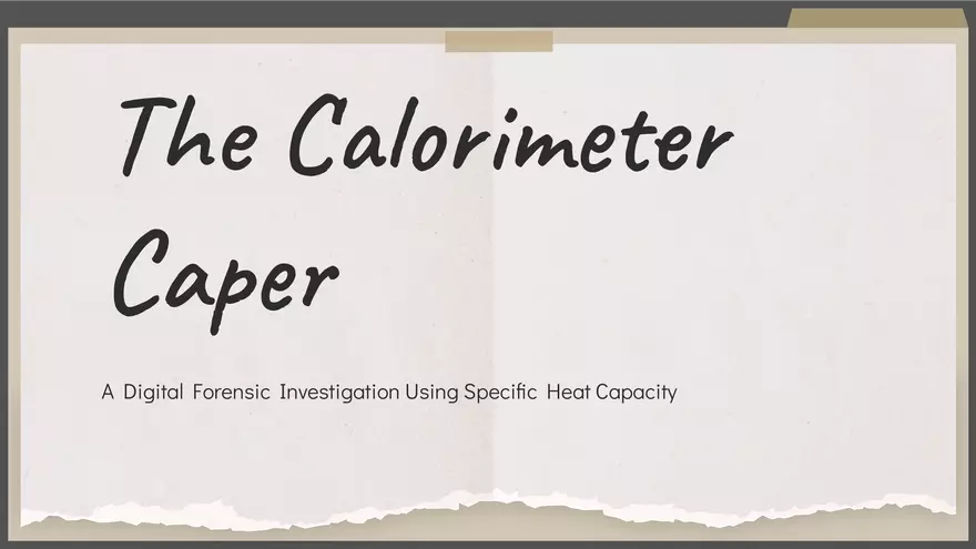 The Calorimeter Caper - Page 1