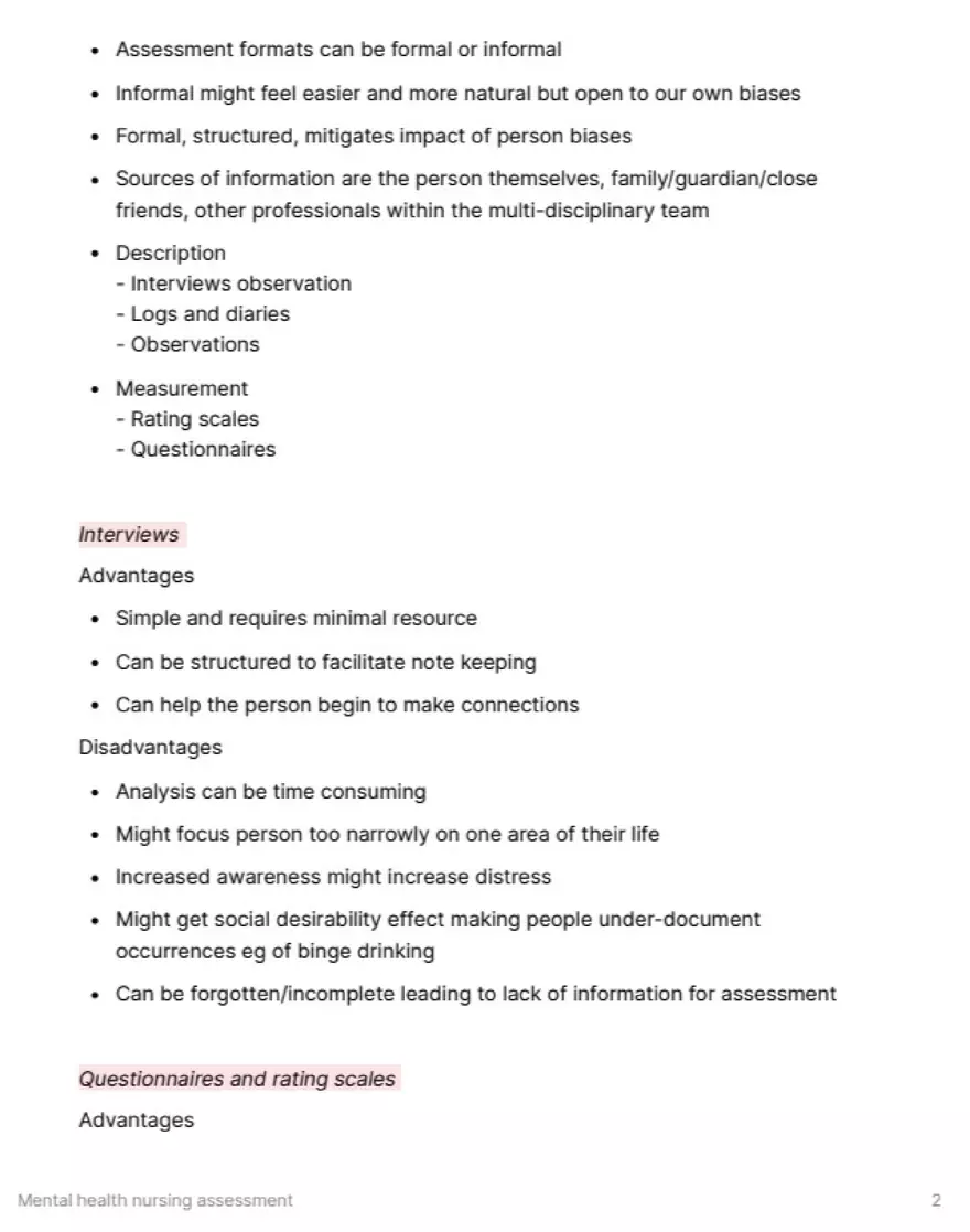 Mental Health Nursing Assessment - Page 2