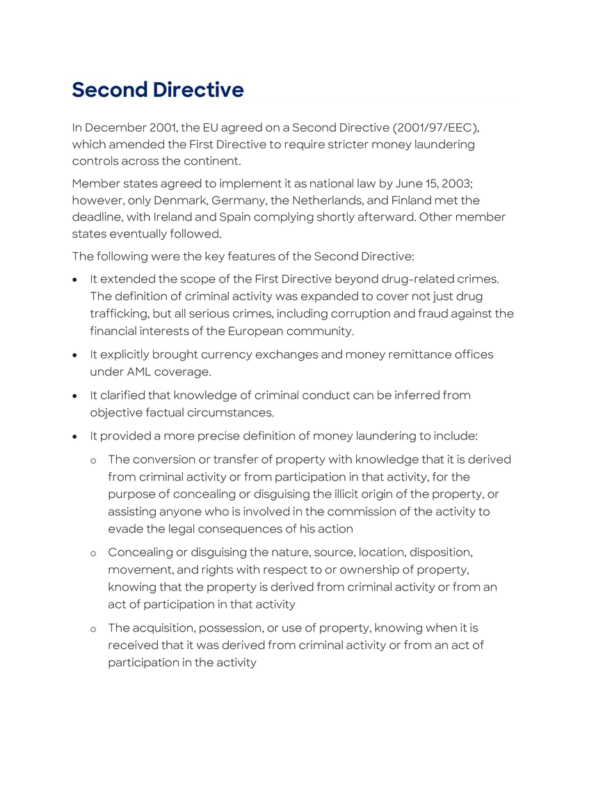 European Union Directives on Money Laundering - Page 2