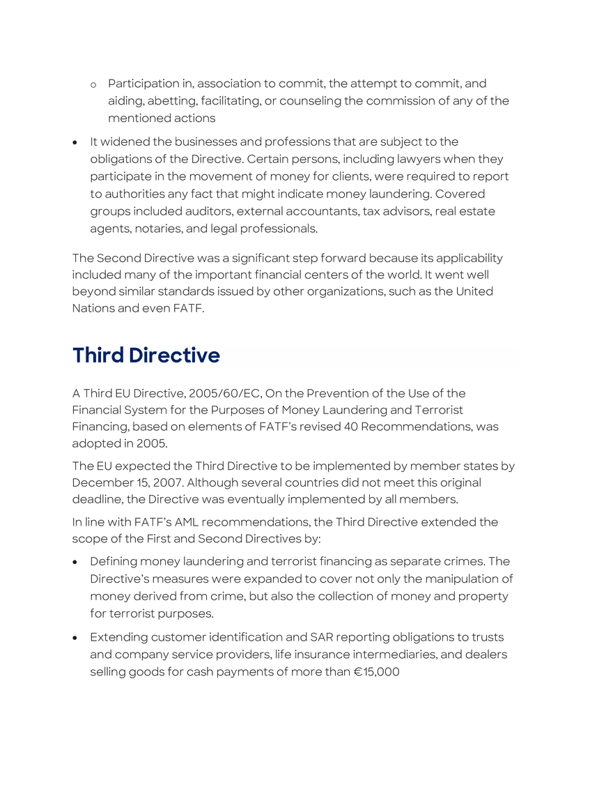 European Union Directives on Money Laundering - Page 5
