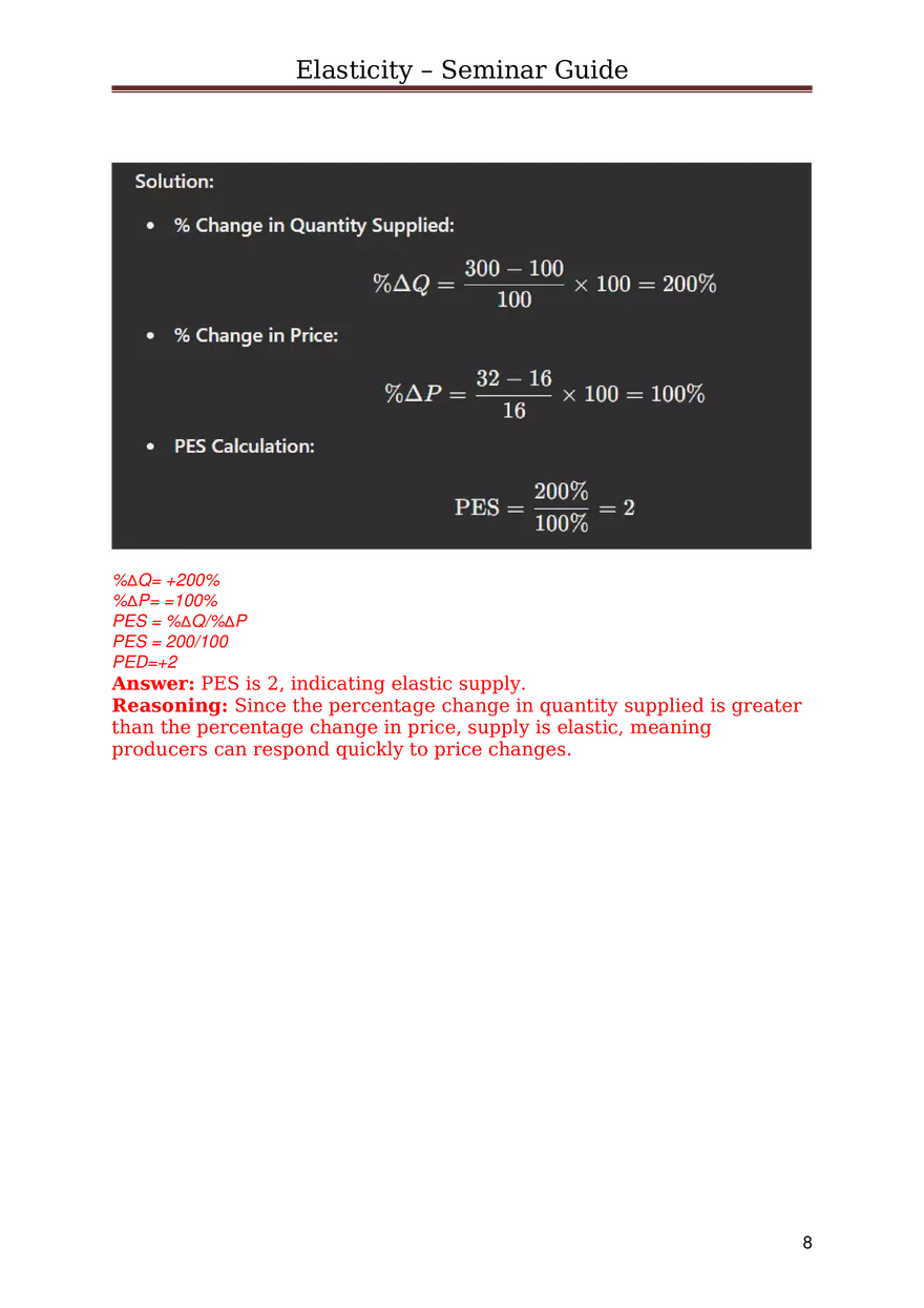 Price Elasticity of Demand Answers - Page 8