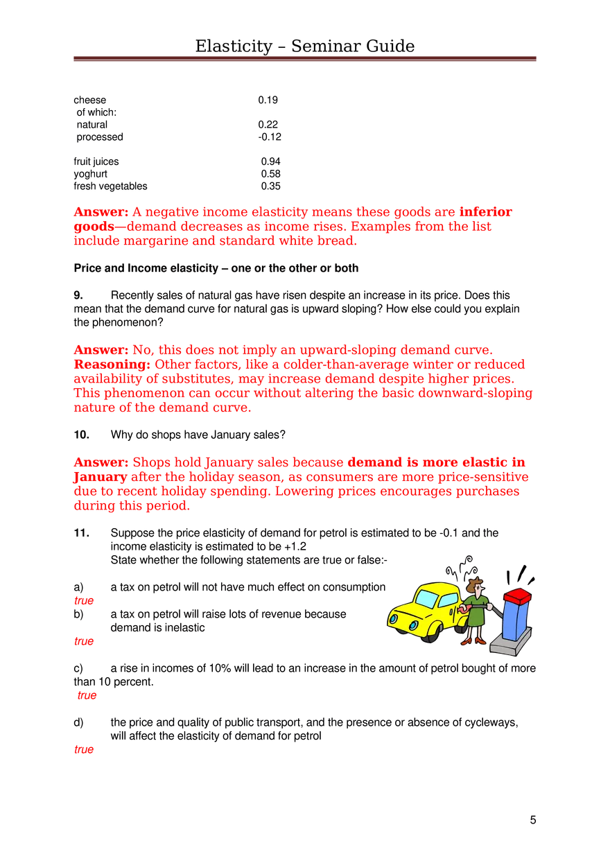 Price Elasticity of Demand Answers - Page 5