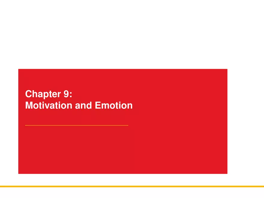 Chapter 9 Motivation and Emotion - Page 1
