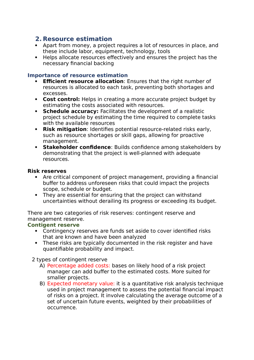 Project Management Lecture 7 Cost Management and Budgeting - Page 2