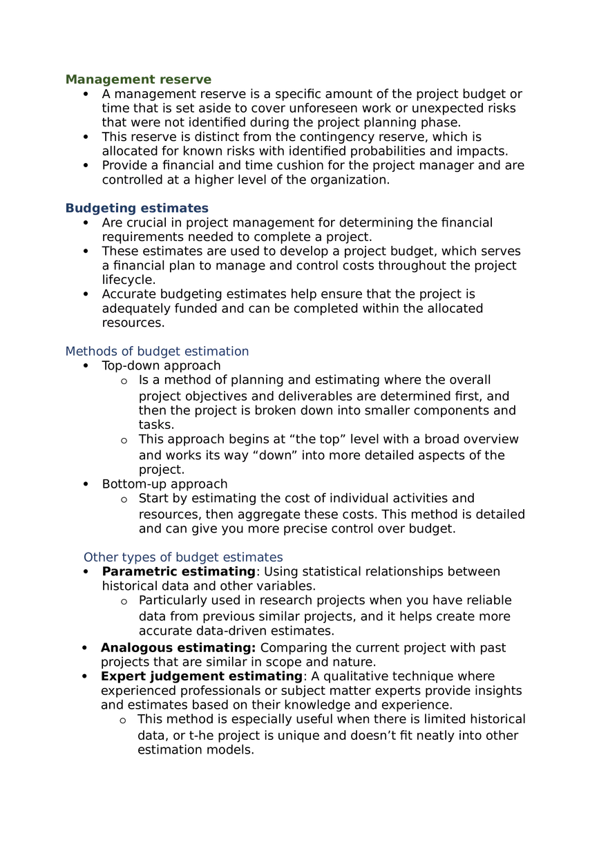 Project Management Lecture 7 Cost Management and Budgeting - Page 3