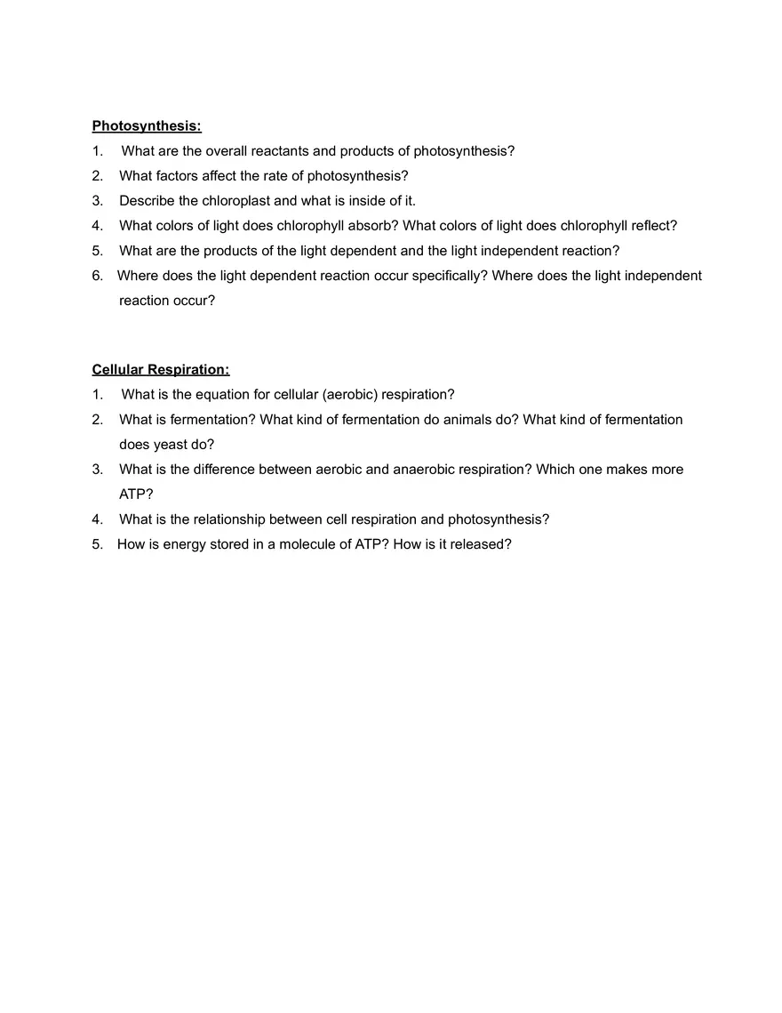 Biology 1 Final Exam Review Guide - Page 3