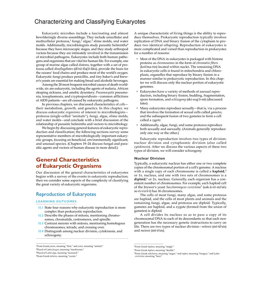 Characterizing and Classifying Eukaryotes - Page 1